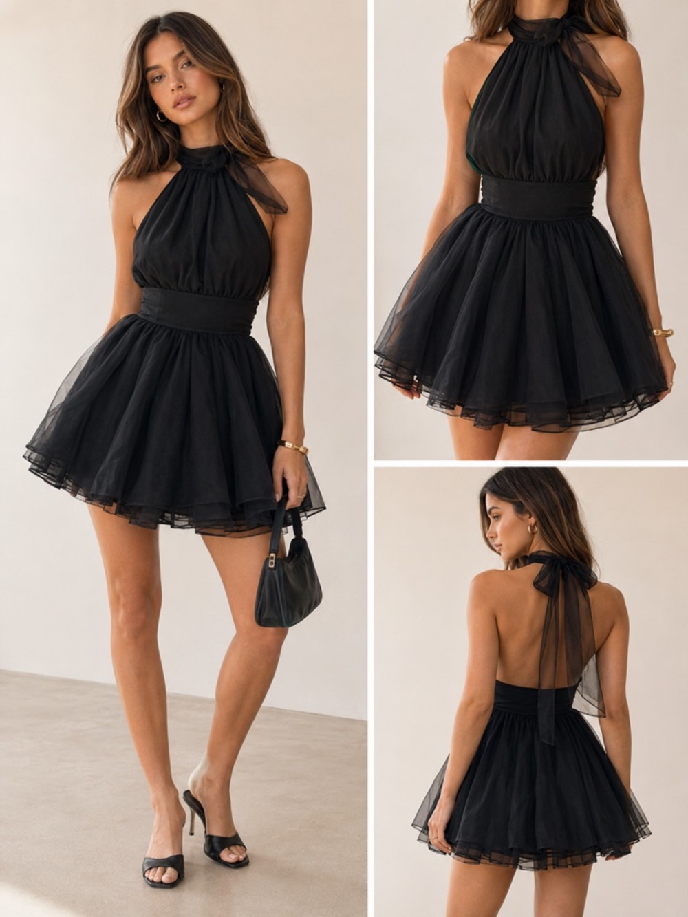 ANDREE BY UNIT Black Layered Tulle Party Dress - Picture 10 of 10